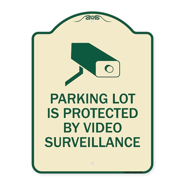 Designer Series-Parking Lot Is Protected By Video Surveillance With Graphic, 24" H, TG-1824-9799